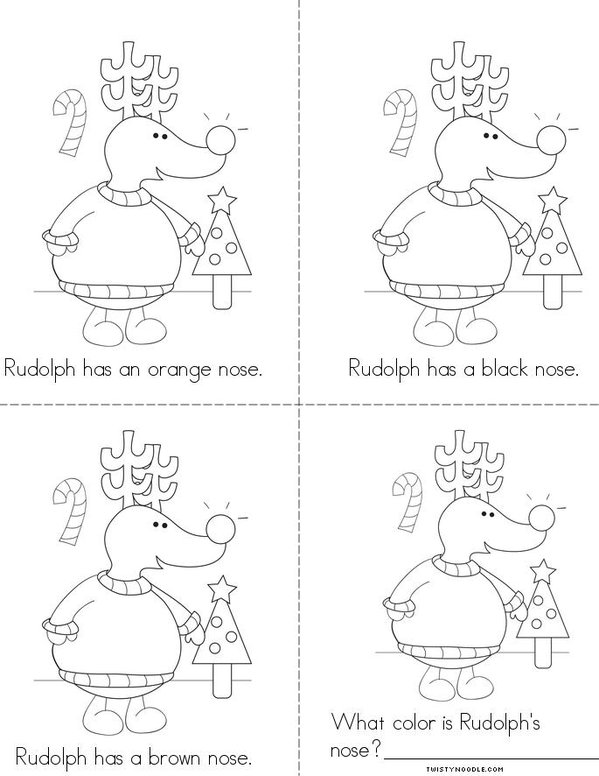 What Color is Rudolph's Nose? Mini Book - Sheet 2