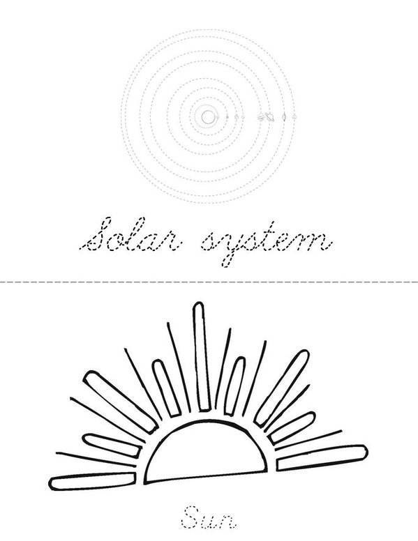 Tisjean's Solar system Mini Book - Sheet 1