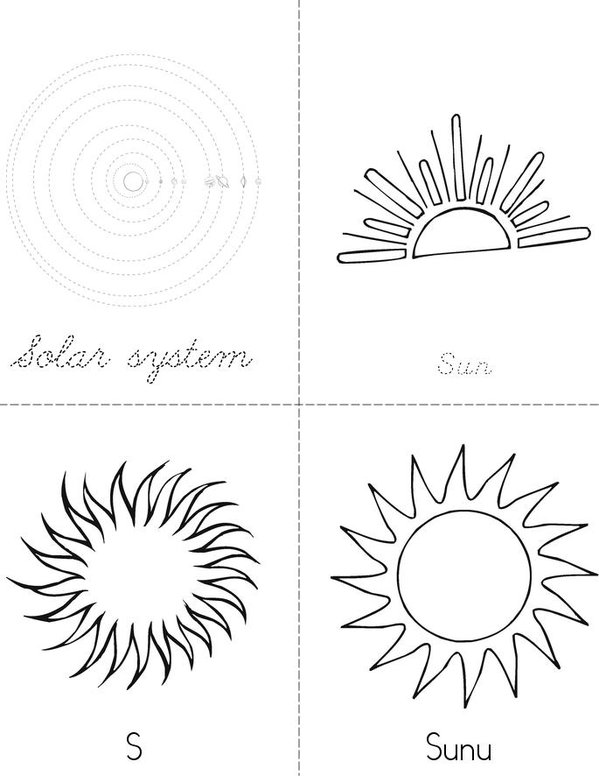 Tisjean's Solar system Mini Book - Sheet 1