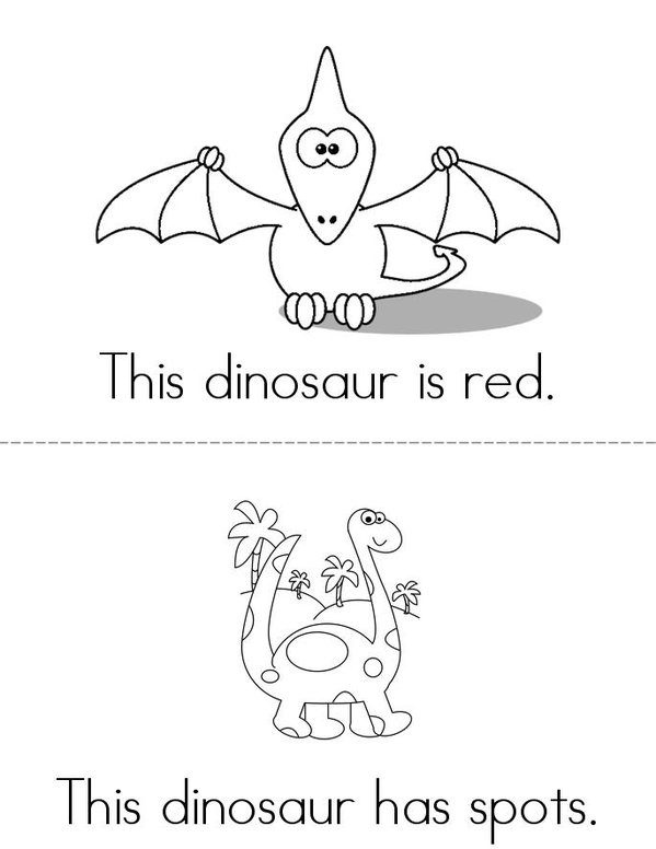 Dinosaur colors Mini Book - Sheet 1