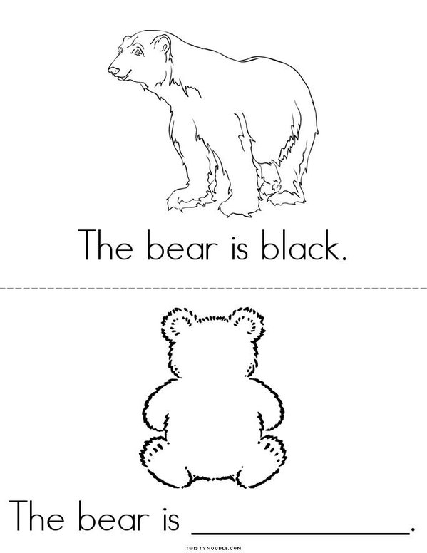 Colorful Bears Mini Book - Sheet 2
