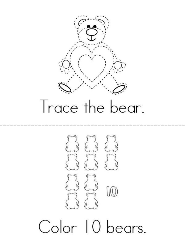 My Bear Activity Book Mini Book - Sheet 1