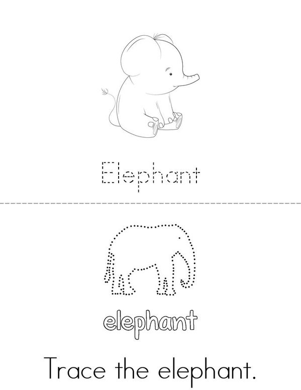 My Elephant Activity Book Mini Book - Sheet 1