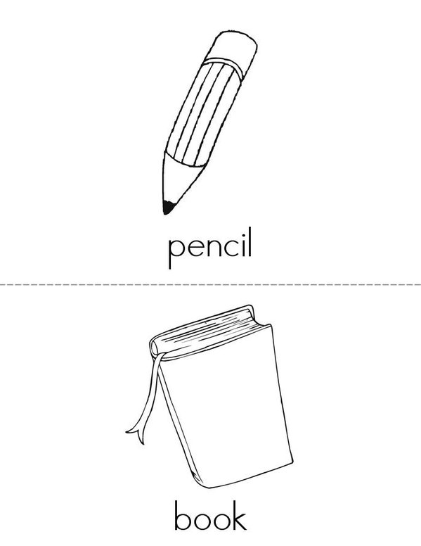 School supplies Mini Book - Sheet 1