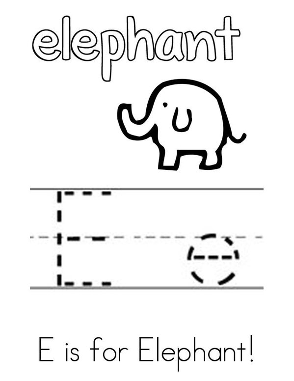 E is for Elephant Mini Book - Sheet 2