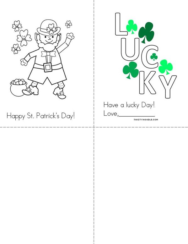 St. Patrick's Day Card Mini Book