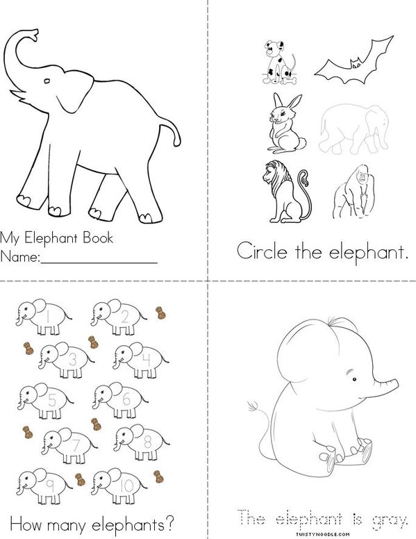 My Elephant Book Mini Book