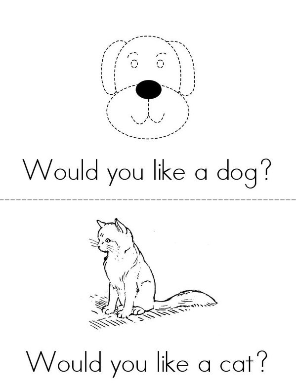What pet would you like? Mini Book - Sheet 1