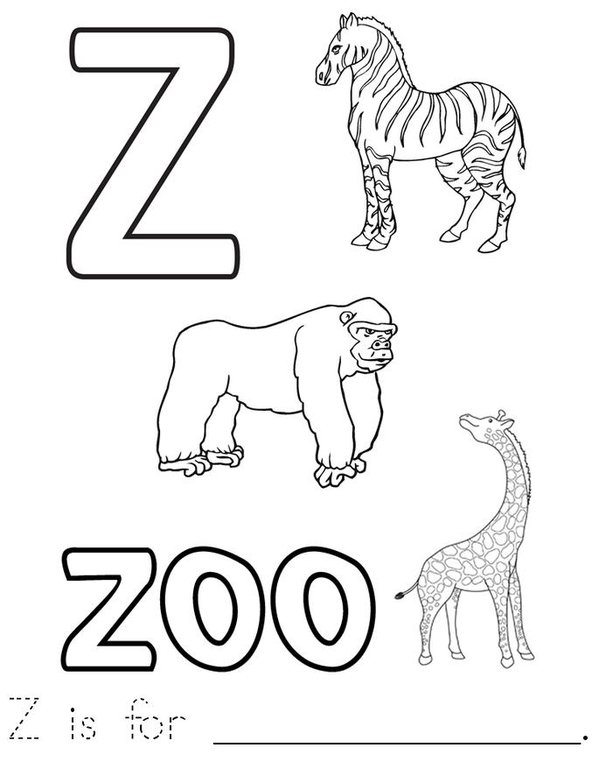 My Letter Z Book Mini Book - Sheet 2