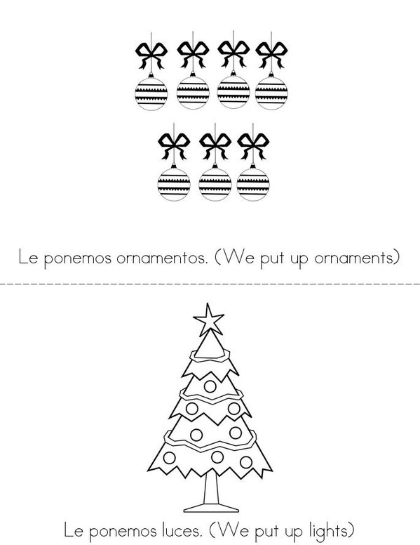 Decorar un Arbol (Decorate a Tree) Mini Book - Sheet 1