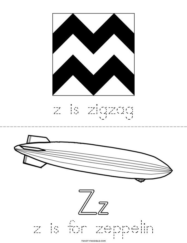 Letter Z Mini Book - Sheet 2