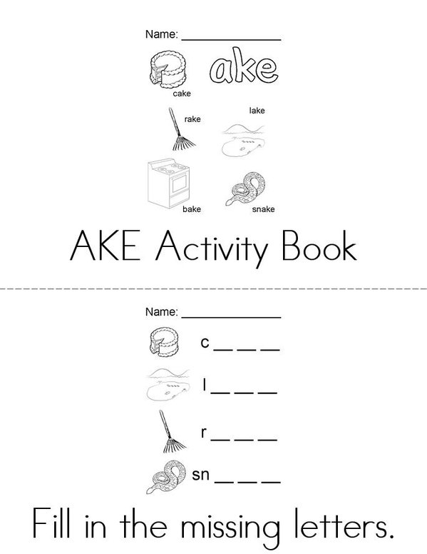 My AKE Activity Book Mini Book - Sheet 1