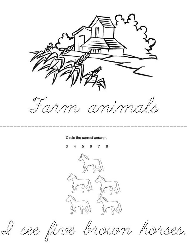 Farm Animals Mini Book - Sheet 1