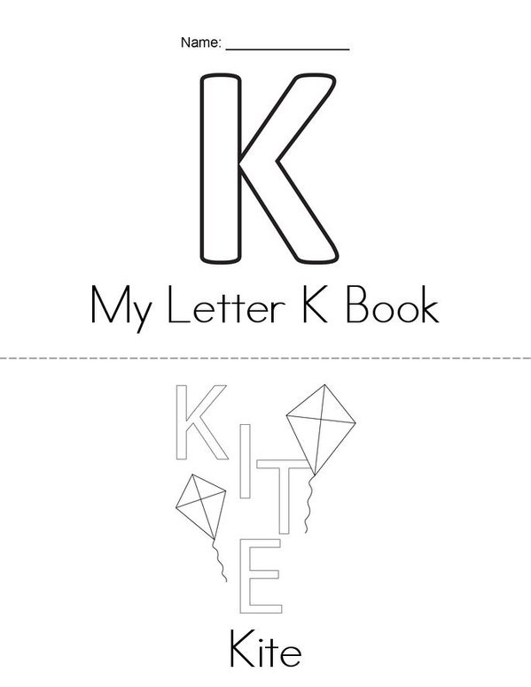 My Letter K Book Mini Book - Sheet 1