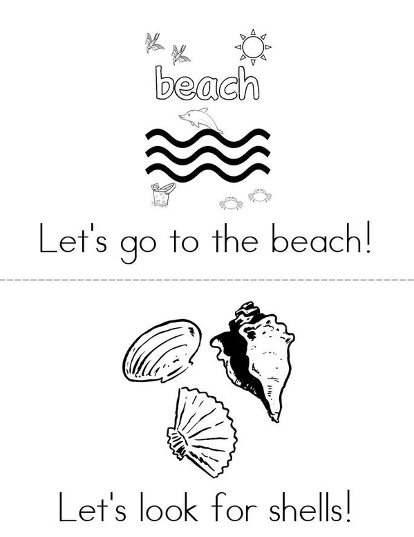 Let's go to the beach! Mini Book - Sheet 1