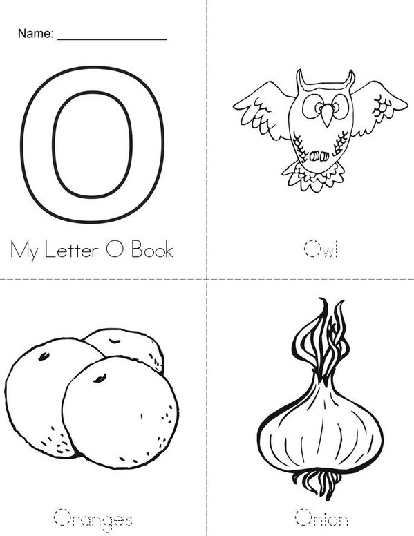 My Letter O Book Mini Book - Sheet 1