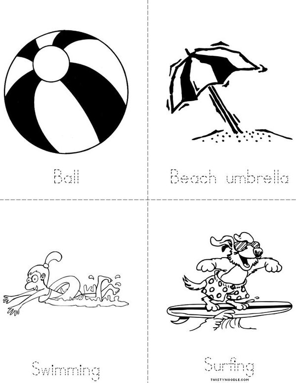 At the beach Mini Book - Sheet 2