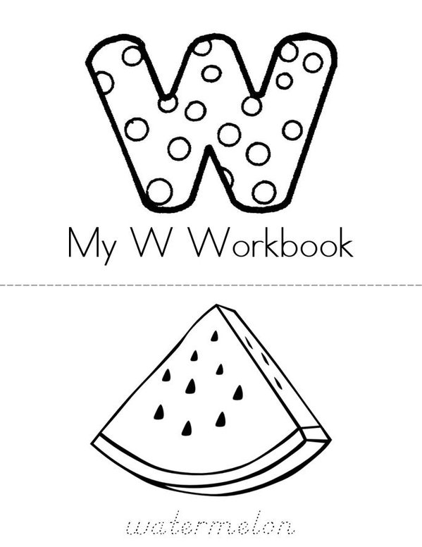 W Workbook Mini Book - Sheet 1