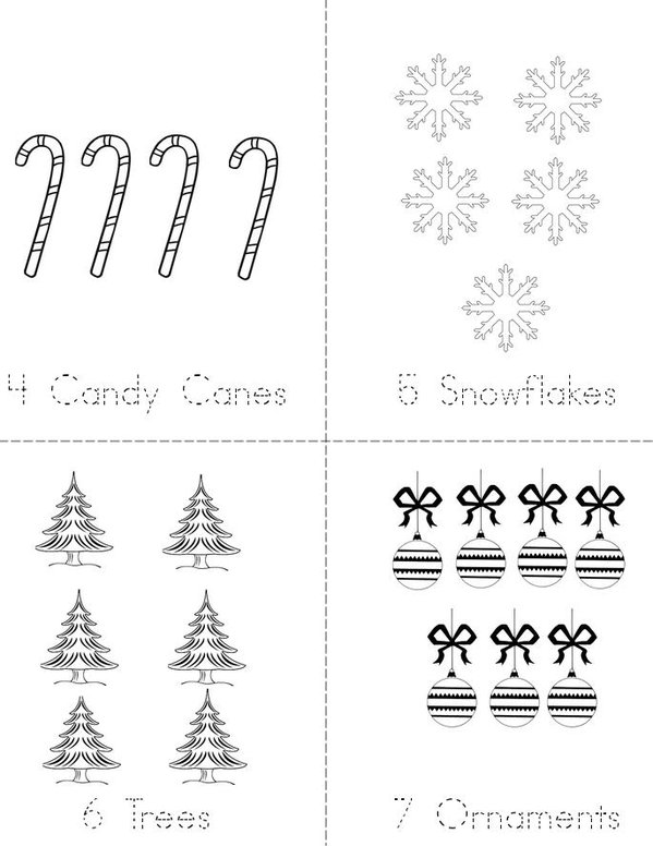 Christmas Counting 1-9 Mini Book - Sheet 2