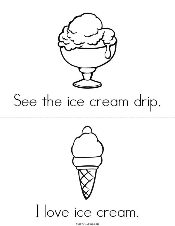 Ice cream Mini Book - Sheet 3