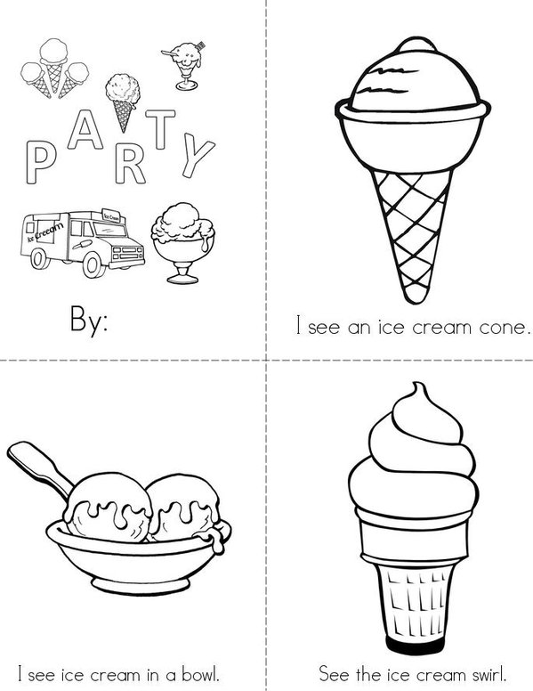 Ice cream Mini Book - Sheet 1