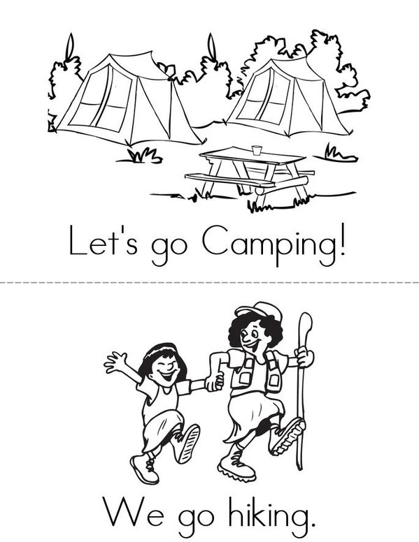 Camping Mini Book - Sheet 1