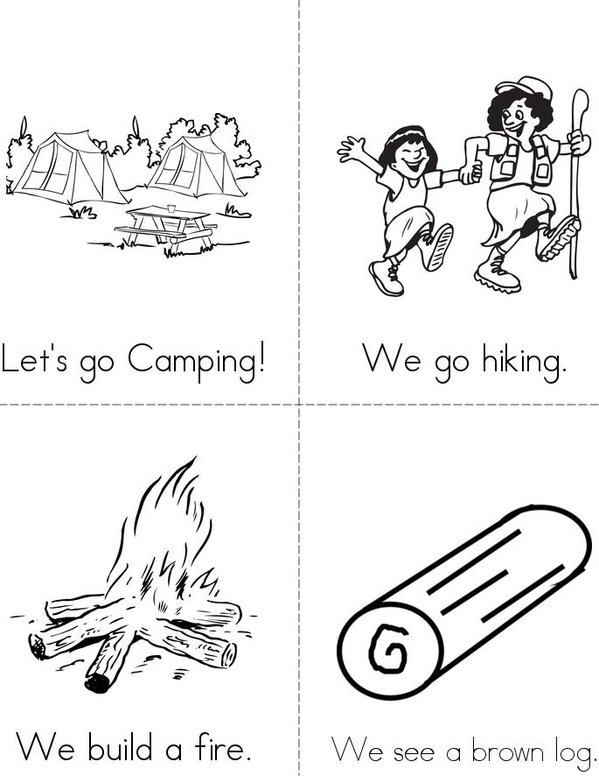 Camping Mini Book - Sheet 1