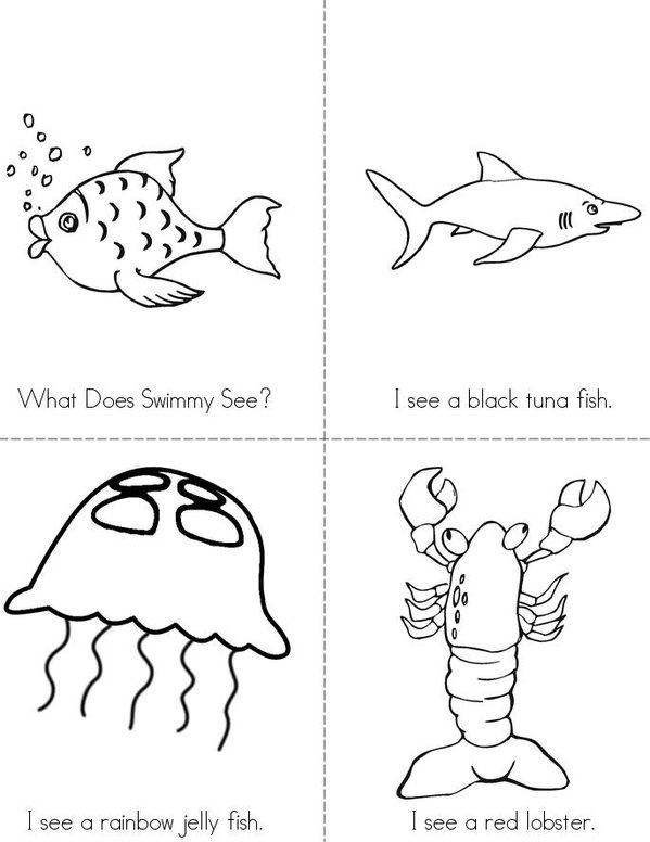 What Does Swimmy See? Mini Book - Sheet 1