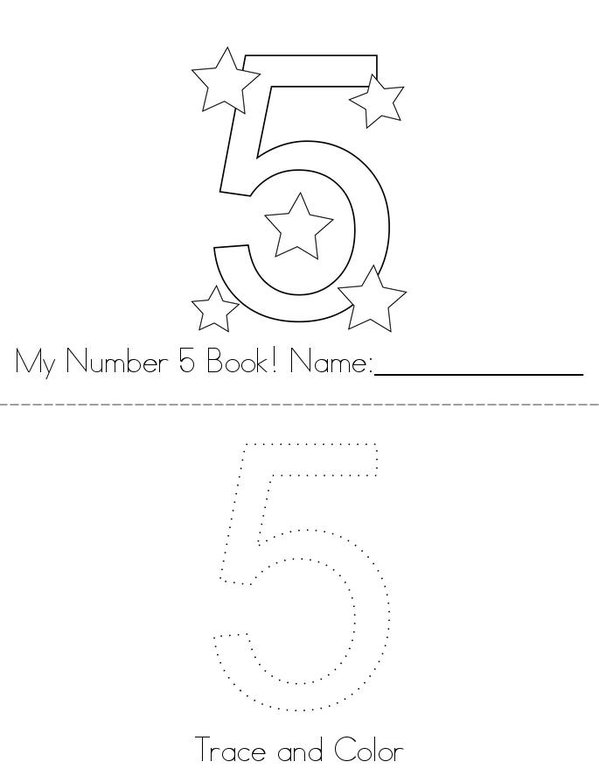 Hello Number 5! Mini Book - Sheet 1