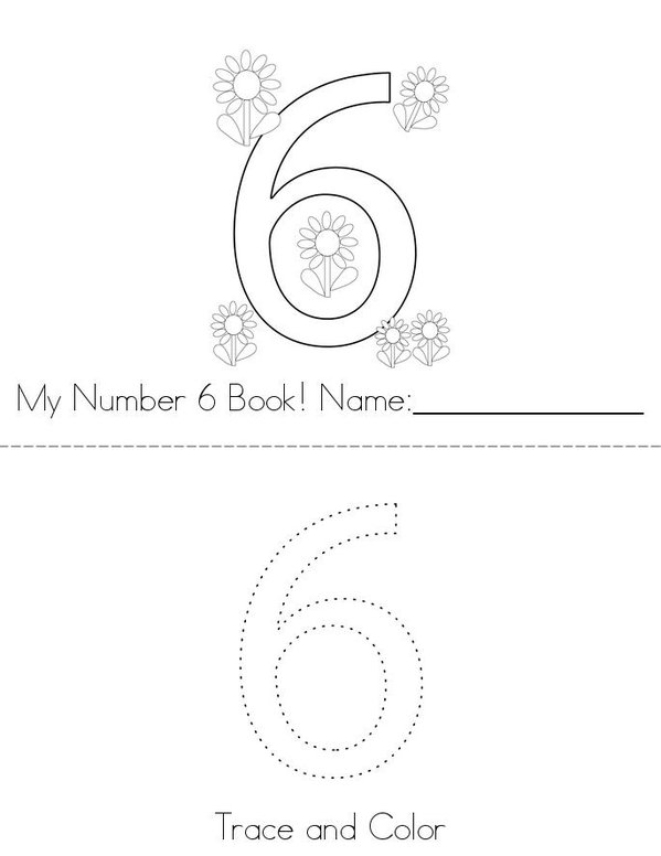 Hello Number 6! Mini Book - Sheet 1
