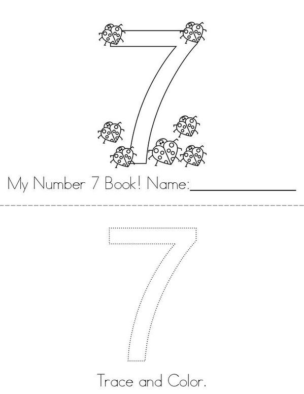 Hello Number 7! Mini Book - Sheet 1