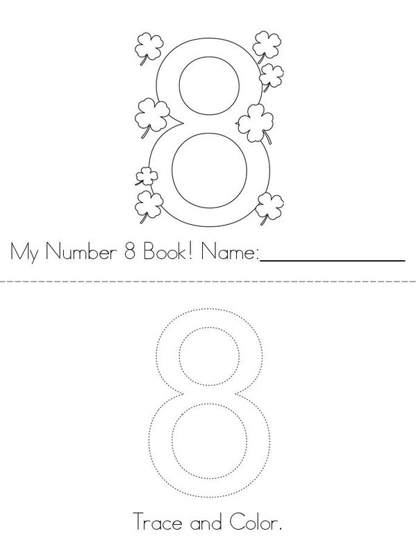 Hello Number 8! Mini Book - Sheet 1