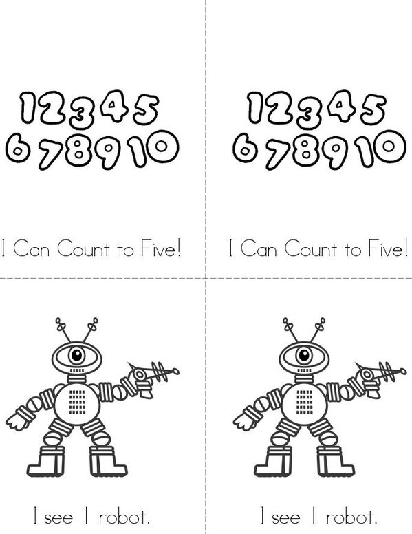 Counting to Five Mini Book - Sheet 1