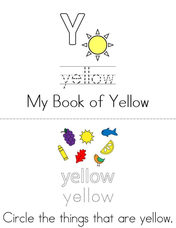Yellow Activity Book Mini Book - Sheet 1