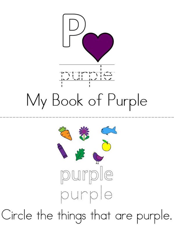 Purple Activity Book Mini Book - Sheet 1