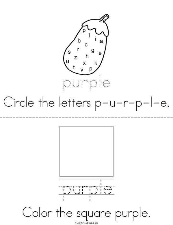 Purple Activity Book Mini Book - Sheet 2