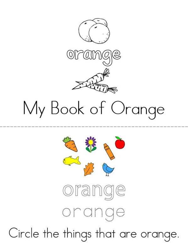 Orange Activity Book Mini Book - Sheet 1