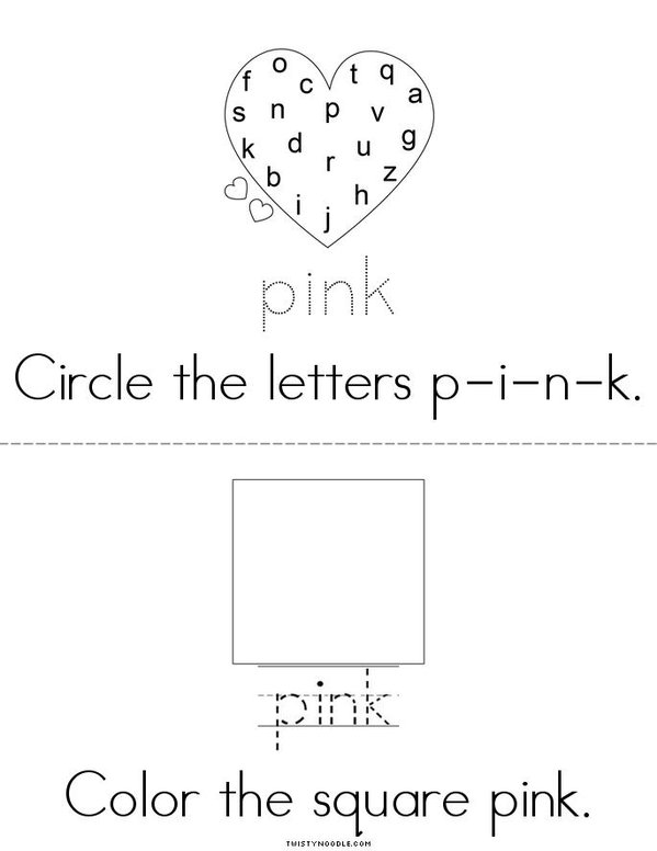 Pink Activity Book Mini Book - Sheet 2