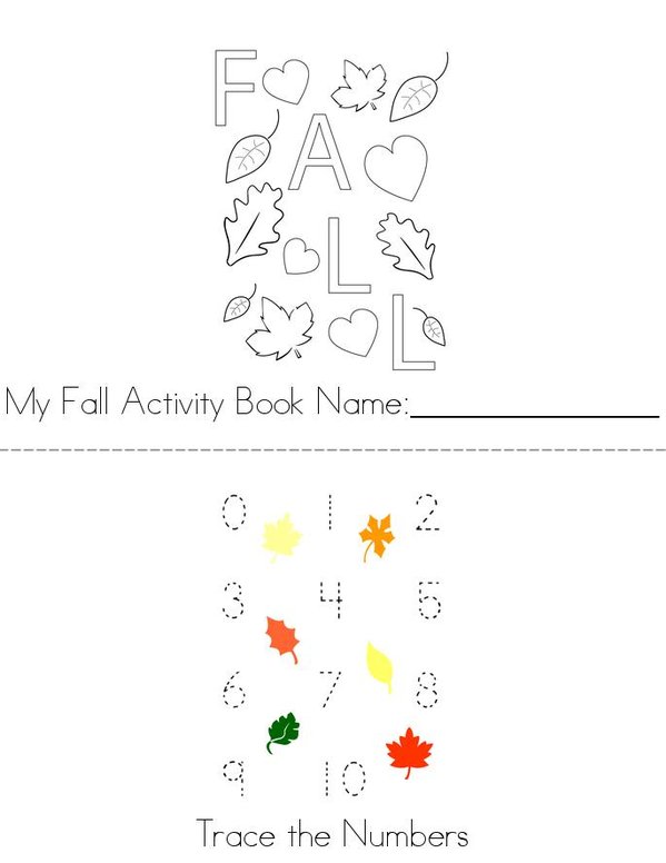 My Fall Activity Book Mini Book - Sheet 1
