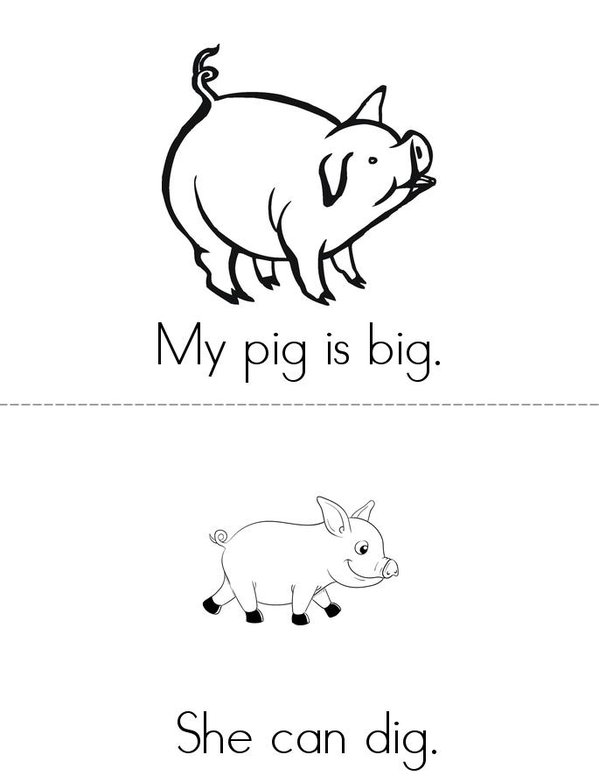 My pig Mini Book - Sheet 1