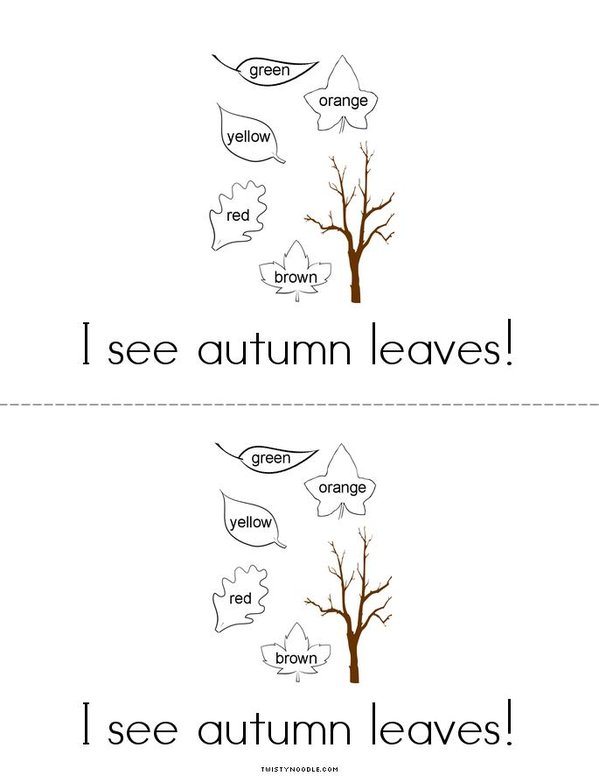 Fall Leaves Mini Book - Sheet 6