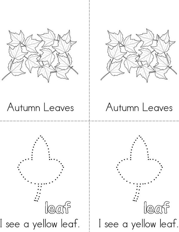 Fall Leaves Mini Book - Sheet 1