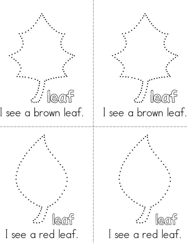 Fall Leaves Mini Book - Sheet 2