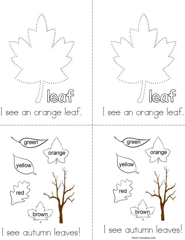 Fall Leaves Mini Book - Sheet 3