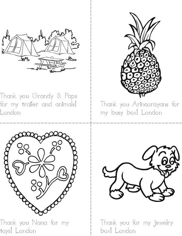 Thank You Letters Mini Book - Sheet 1