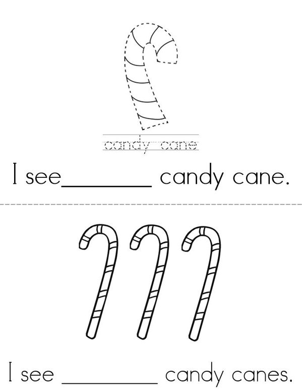 My Candy Cane Counting Book Mini Book - Sheet 1