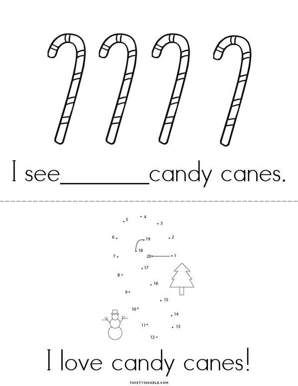 My Candy Cane Counting Book Mini Book - Sheet 2