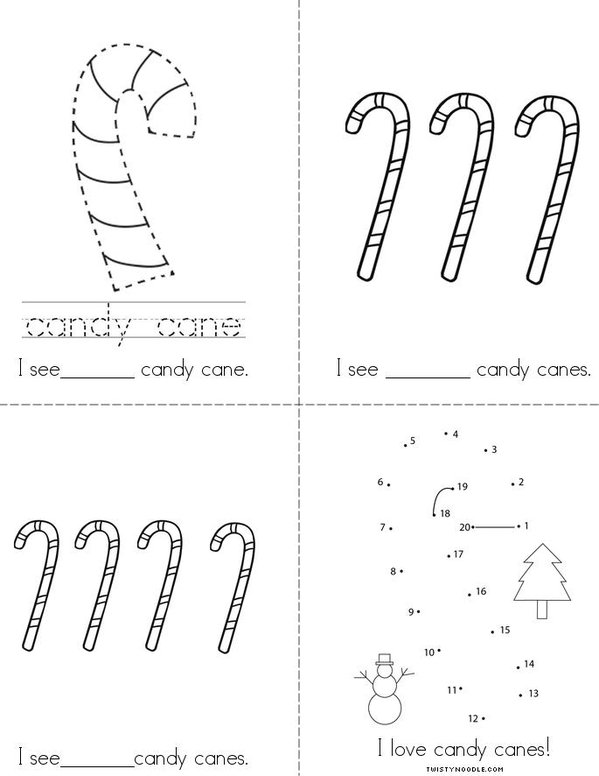 My Candy Cane Counting Book Mini Book