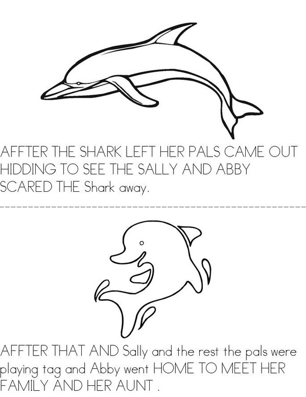 ABBY THE OCTUPUS AND SALLY THE DOLPHIN . Mini Book - Sheet 3