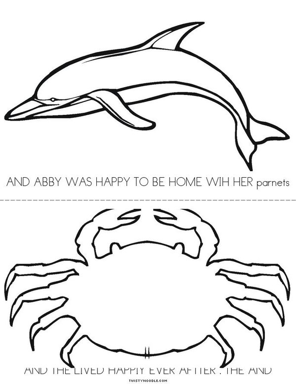ABBY THE OCTUPUS AND SALLY THE DOLPHIN . Mini Book - Sheet 4